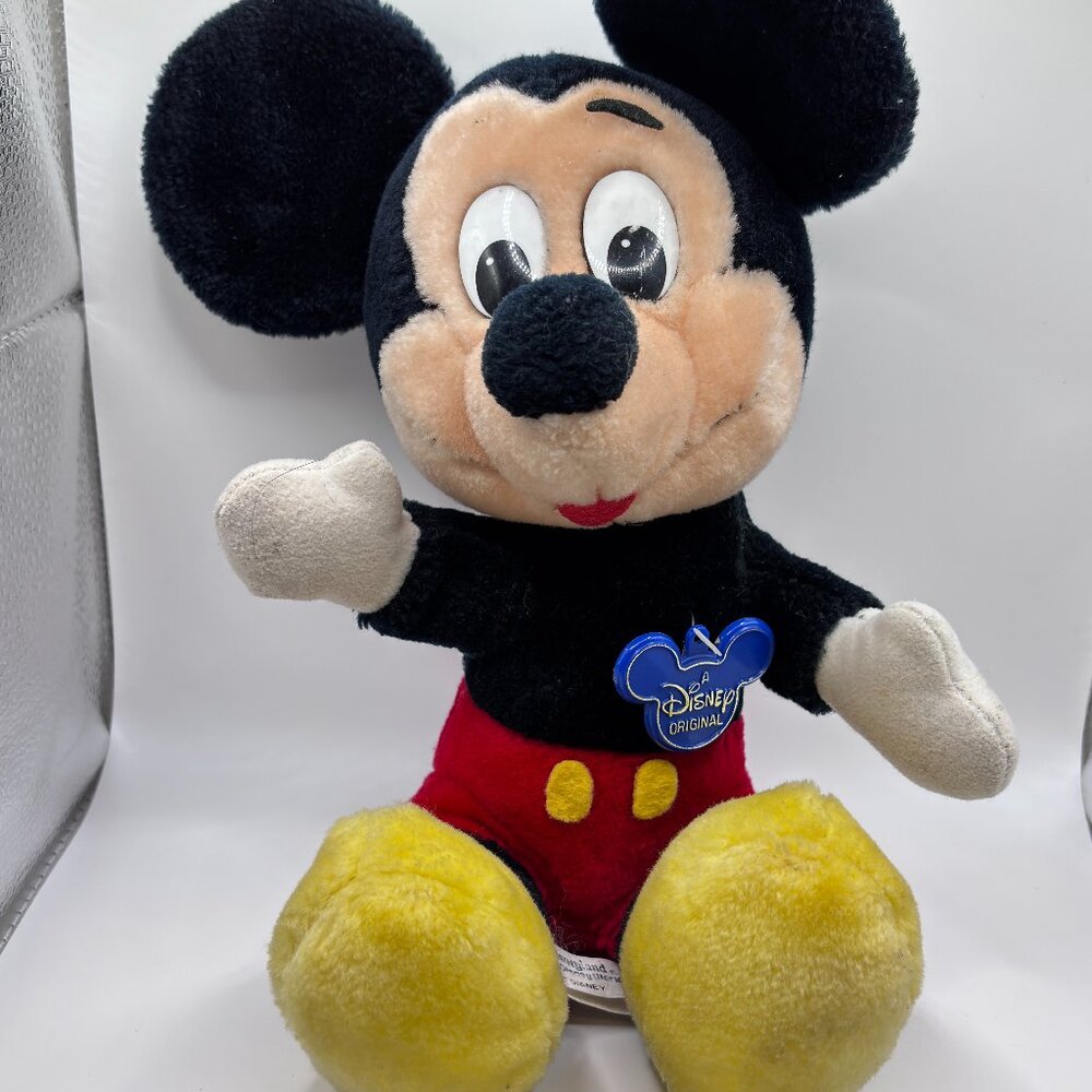 Vintage Mickey Mouse Stuffed Animal Toy Doll Walt Disney World Disneyland Korea